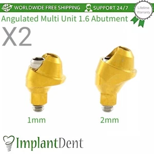 2x Angulated Multi Unit 1.6 Dental Prosthetic Slim Platform 17° Int Hex 2.0mm - Picture 1 of 5