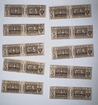 SELLOS DE ERITREA - SCOTT #Q9 - 5 PARES - MNH OG Foto 1 de 2