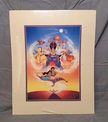 1993 Commemorative Aladdin Matted Lithograph Disney Channel Exclusive *SEALED* - Image 1 of 4