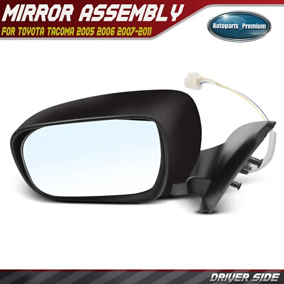 Espejo retrovisor izquierdo negro con ajuste eléctrico y plegable manual para Toyota Tacoma 2005-2011 Foto 1 de 4