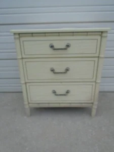 Faux Bamboo Bachelor Chest 3 drawers Dresser LG Nightstand FAKE Henry link Boho - Picture 1 of 12