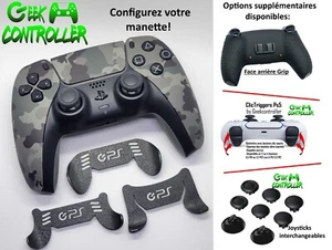Manette Sony Ps5 Grey Camouflage + Palettes interchangeables type Burn/Scuf/Geek - Photo 1/10