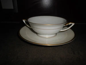 Thomas Art Deco  6 Suppentassen Ivory Elfenbein mit Goldrand sehr edel! - Bild 1 von 3