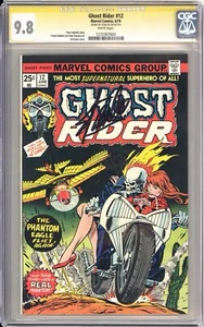 Ghost Rider 12 CGC 9.8 SS signiert Stan Lee Johnny Blaze Motorrad 1975 1 von 1 - Bild 1 von 2