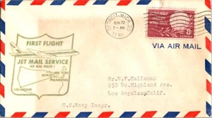 United Airlines Erstflug Detroit Michigan - Los Angeles California DC-8 1960 - Bild 1 von 2