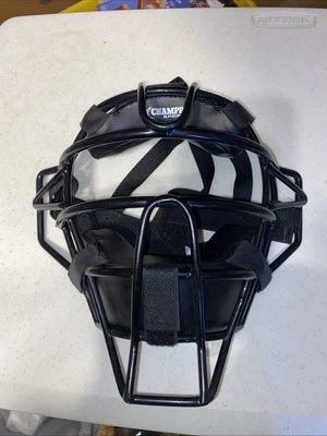 Champro Lightweight Dri-Gear Adult Baseball/Softball Umpire Mask - Black CM62 - Image 1 of 2