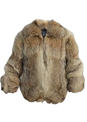 Abrigo chaqueta de piel de coyote 100 % real para hombre todas las tallas venta previa Foto 1 de 4