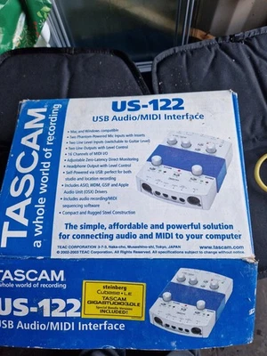 Tascam US-122L USB Audio/Midi Interface Silver White Boxed Mint With All Manual - Image 1 of 4