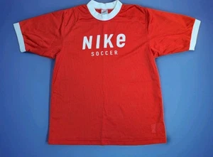 Vintage Nike Soccer Ringer Mesh Jersey Mens Size M 90s Red/White Futbol Logo A++ - Picture 1 of 13