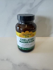 Country Life Chelated Magnesium 250 mg 90 Tablets Gluten-Free Exp 09/2025. New - Picture 1 of 6