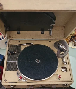 antiguo abedul vintage no. 33 FONÓGRAFO REPRODUCTOR PORTÁTIL 78 RPM DISCO MANIVELA - Imagen 1 de 12