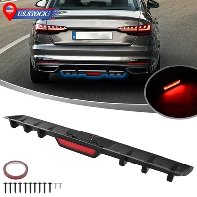 Matte Black Rear Bumper Diffuser Spoiler Splitter w/ LED Light For Nissan Sentra - Image 1 of 4