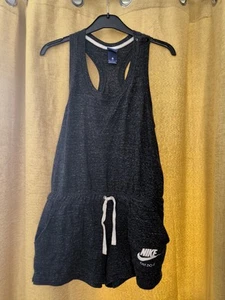 Nike Womens Grey Sleeveless Drawstring Waist Gym Vintage Romper Jumpsuit MEDIUM - Picture 1 of 4