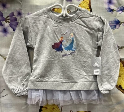 Moletom feminino tamanho 5 parques da Disney Elsa Anna Frozen Sisters Are Magic com babado - Imagem 1 de 4