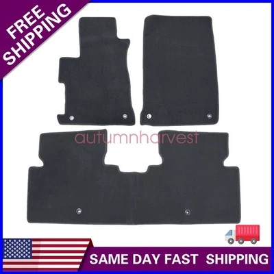 3Pcs For Acura ILX 2013-2022 Front & Rear Floor Mats Carpet Replacement Velour — 第 1/4 张图片