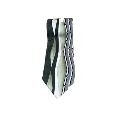 Corbata de negocios de seda para hombre Carlo Palazzi geométrica multicolor hecha a mano en Corea Foto 1 de 4