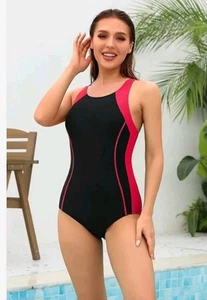 AttracoSports XL Slimming Women's One Piece Athletic Racerback Swimsuit - Picture 1 of 4