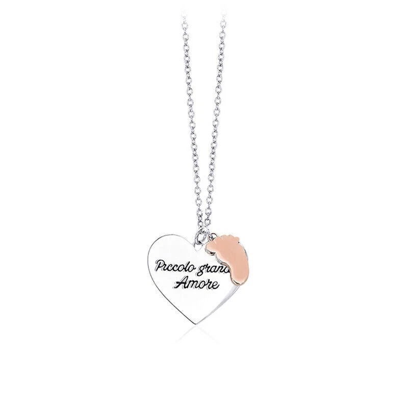 Collana Donna Argento 925 Cuore Piedino Frase Amore Regalo Mabina 553182 - Immagine 1 di 1