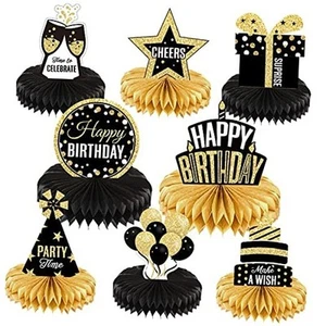 8 Pieces Happy Birthday Party Decorations Supplies Birthday Honeycomb - Picture 1 of 8