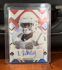 2022 Leaf Metal Draft - Portrait Autographs Isaiah Likely #PA-IL1 Red White &... - Picture 1 of 2