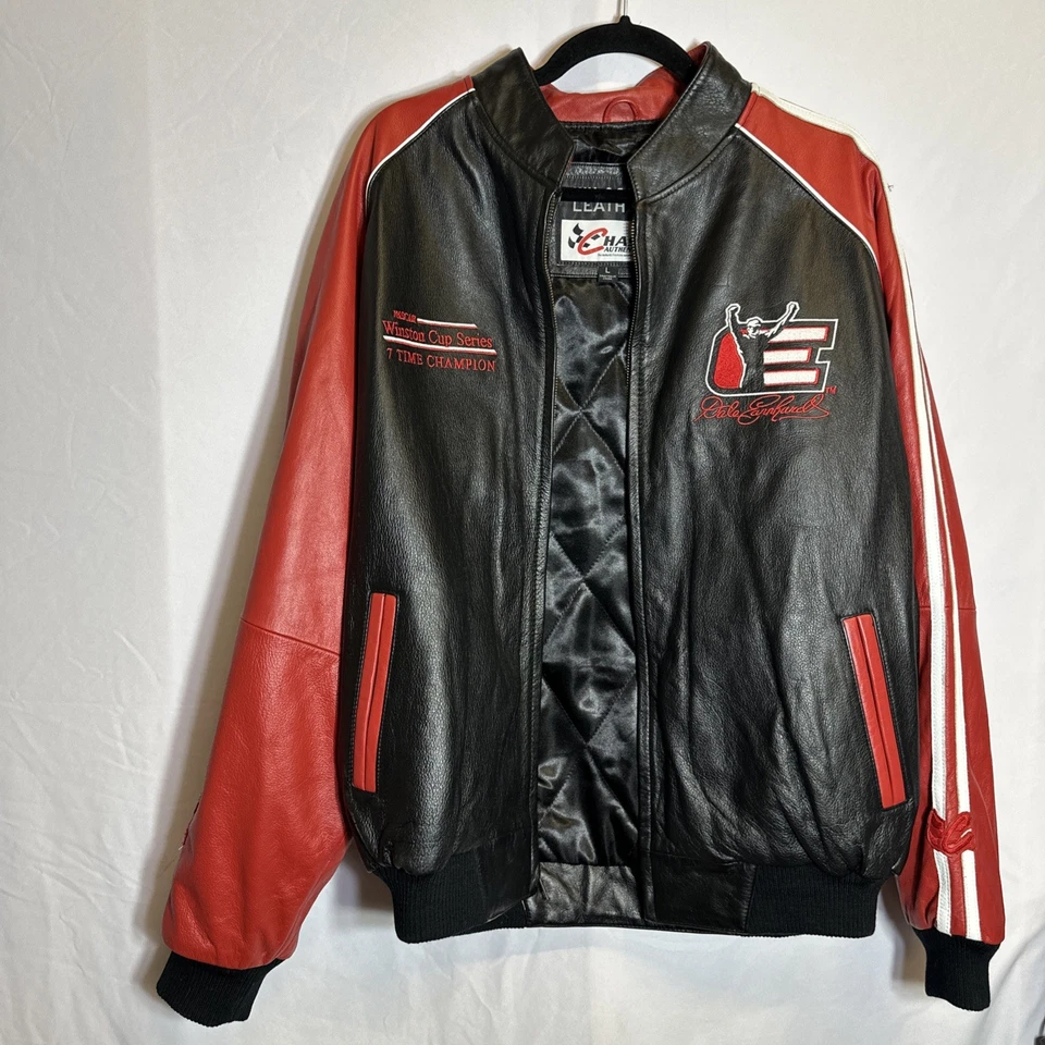 Chaqueta de cuero Wilson talla grande Dale Earnhardt Sr Chase Winston Cup usada Foto 1 de 4