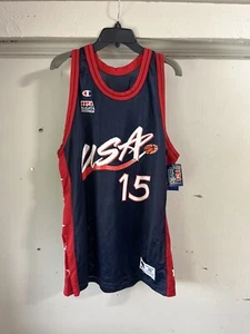 Vintage HAKEEM OLAJUWON #15 Signed Dream Team USA Champion Jersey Size 48 XL - Picture 1 of 9