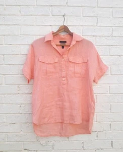 J. Camisa Popover Crew Baird Mcnutt Irlandesa Lino Naranja Melocotón - Imagen 1 de 5