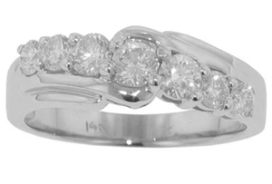 1.25 ct Ladies Round Cut Diamond Wedding Band Ring In White Gold F Color VS-2 - Picture 1 of 5