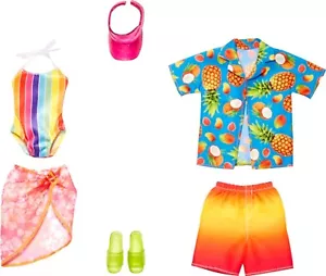 Barbie Moda Muñeca Ropa Playa Paquete de 2 para Barbie y Ken (2 Trajes de Baño) - Imagen 1 de 2