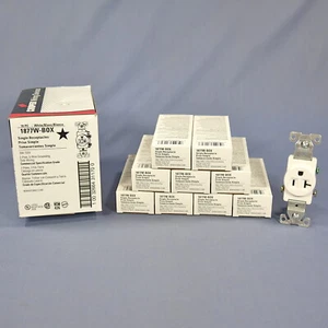 10 Cooper Electric White COMMERCIAL Outlet Receptacles 5-20 125V 20A 1877W - Picture 1 of 6