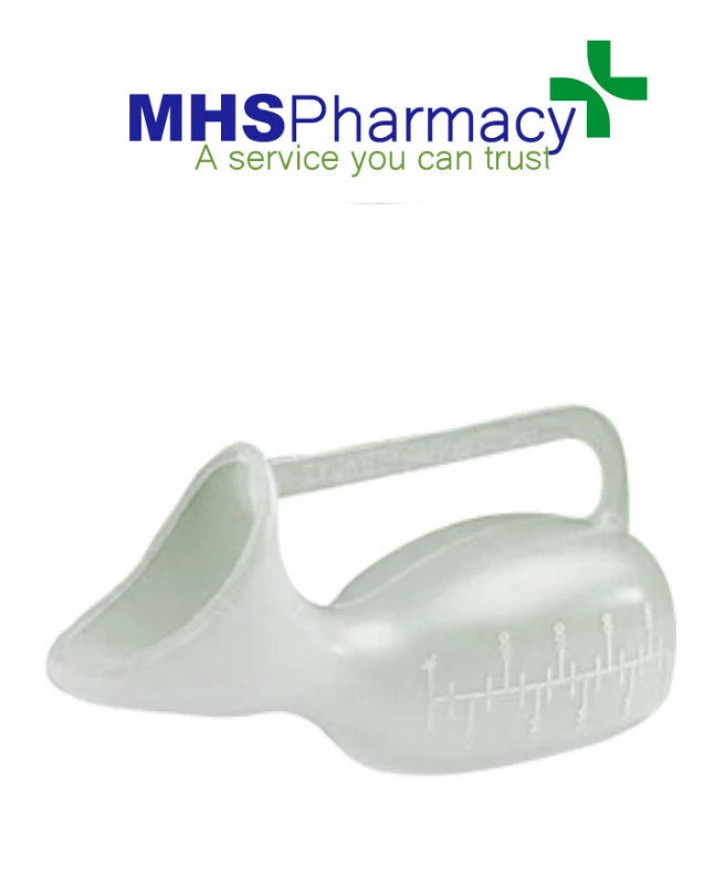 Female Urinal Bottle with Measuring Scale Easy Grip Handle 800ml with Lip