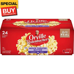 Microwave Popcorn, Movie Theater Butter Flavor, 3.29 oz., 24-Count - Picture 1 of 7