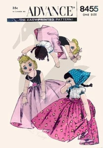 Reproduction Vintage Peasant Topsy Turvy Doll Sewing Pattern A8455 - Picture 1 of 1