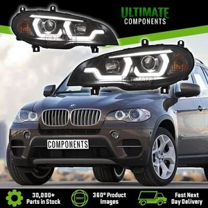 BMW X5 E70 2007-2013 Black Inner LED DRL Projector Headlights Upgrade Xenon Look - Picture 1 of 17