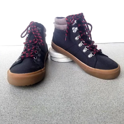 Old Navy Boys Sz 5 Hiker Hybrid Hiking Boots Black Jack Brown High Top Lace Up - Image 1 of 4