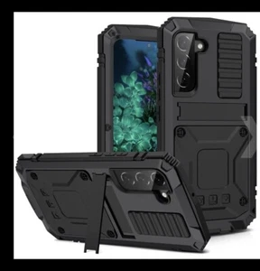 Metal Case Samsung Galaxy 23 Plus Black with built in screen shockproof cover - Picture 1 of 3