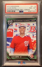 2016 bowman international ink Juan Soto green 57/99 PSA 8 pop 4