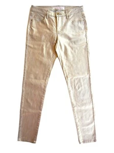 Country Road Women's Designer Shiny Gold Cotton Denim Jeans - Size 4 - Picture 1 of 9