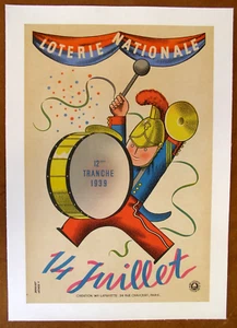 Póster de la Lotería Nacional del 14 de julio de 1939, Día de la Bastilla - Imagen 1 de 8