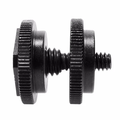 FOTO&TECH 2 PCS 1/4"-20 Stud Base of 3/8" ALL METAL Tripod Screw to Hot/Cold Shoe Adapter