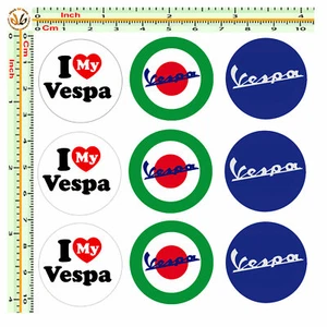 Adesivi bollino targa vespa auto moto italian flag sticker license plate 9 pz. - Foto 1 di 2
