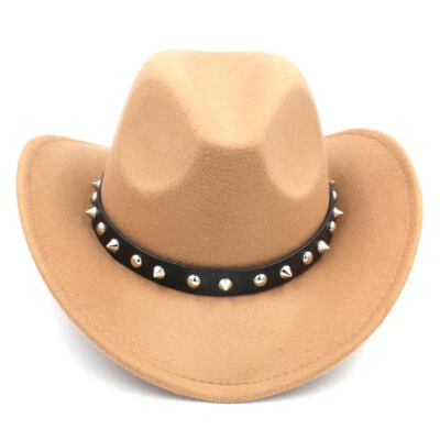 Western Niños Niño Vaquero Sombrero Disfraz Gorra Remaches Cinturón de Cuero para Fiesta de Mascaradas Foto 1 de 4