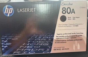 NEW Genuine OEM HP LaserJet 80A Black Toner Cartridge CF280A - Afbeelding 1 van 1