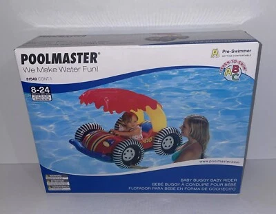 Poolmaster Red & Yellow Baby Car Buggy Pool Water Float Canopy 43x35” NIB 81549 - Image 1 of 4