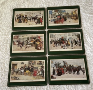Victorian Pimpernel Cork Backed Placemats Ludovici Paintings England Dickens 6 - Picture 1 of 9
