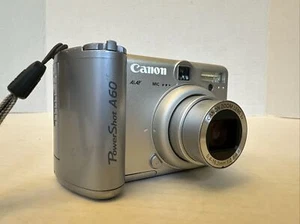 Canon PowerShot A60 Silver 1.5" LCD 2MP Compact Digital Camera TESTED & WORKING - Picture 1 of 17