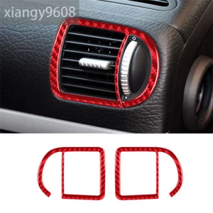 2×Red Carbon Fiber Side Air Vent Outlet Trim For Porsche Cayenne Sport 2003-2010 - Picture 1 of 10