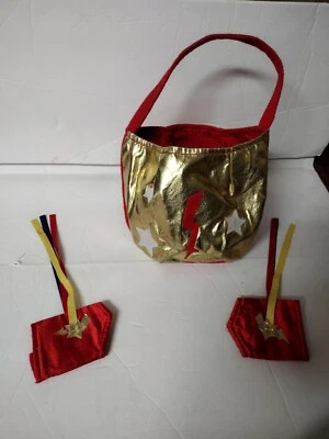 Pottery Barn Kids Super Hero Halloween Puffy Trick or Treat Bag and arm cuffs - Image 1 of 4