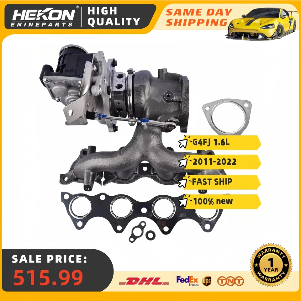Conjunto turbocompresor apto para 11-22 Hyundai i30 Sonata Kia G4FJ 1,6 L Turbo Foto 1 de 4