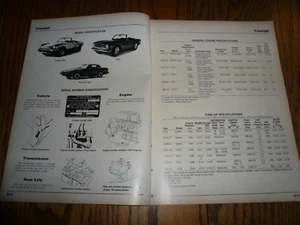 76 77 78 79 80 81 Triumph 1975 modelo identificación y datos de servicio números de pieza - Imagen 1 de 3